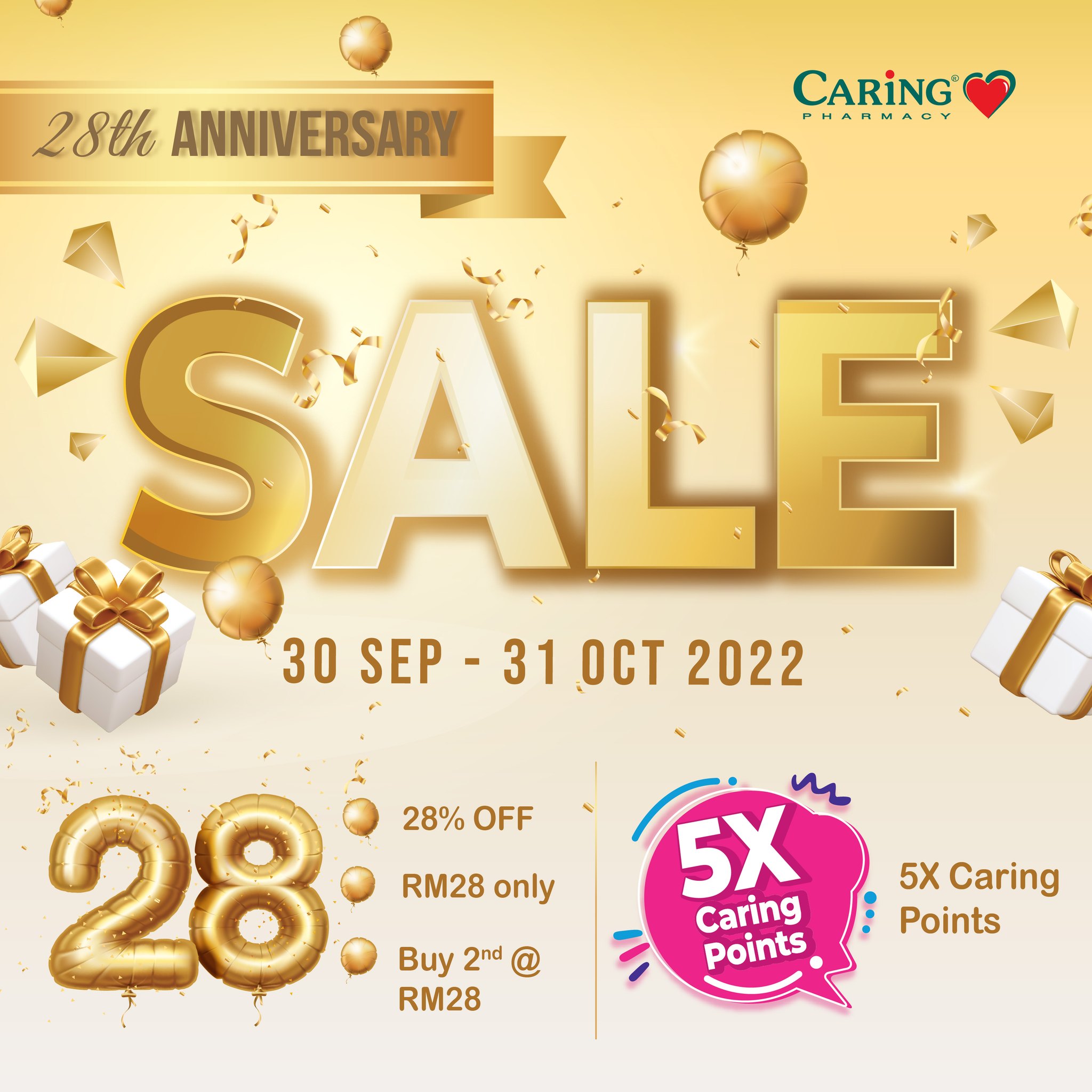 Caring: 28 Anniversary SALE-bration